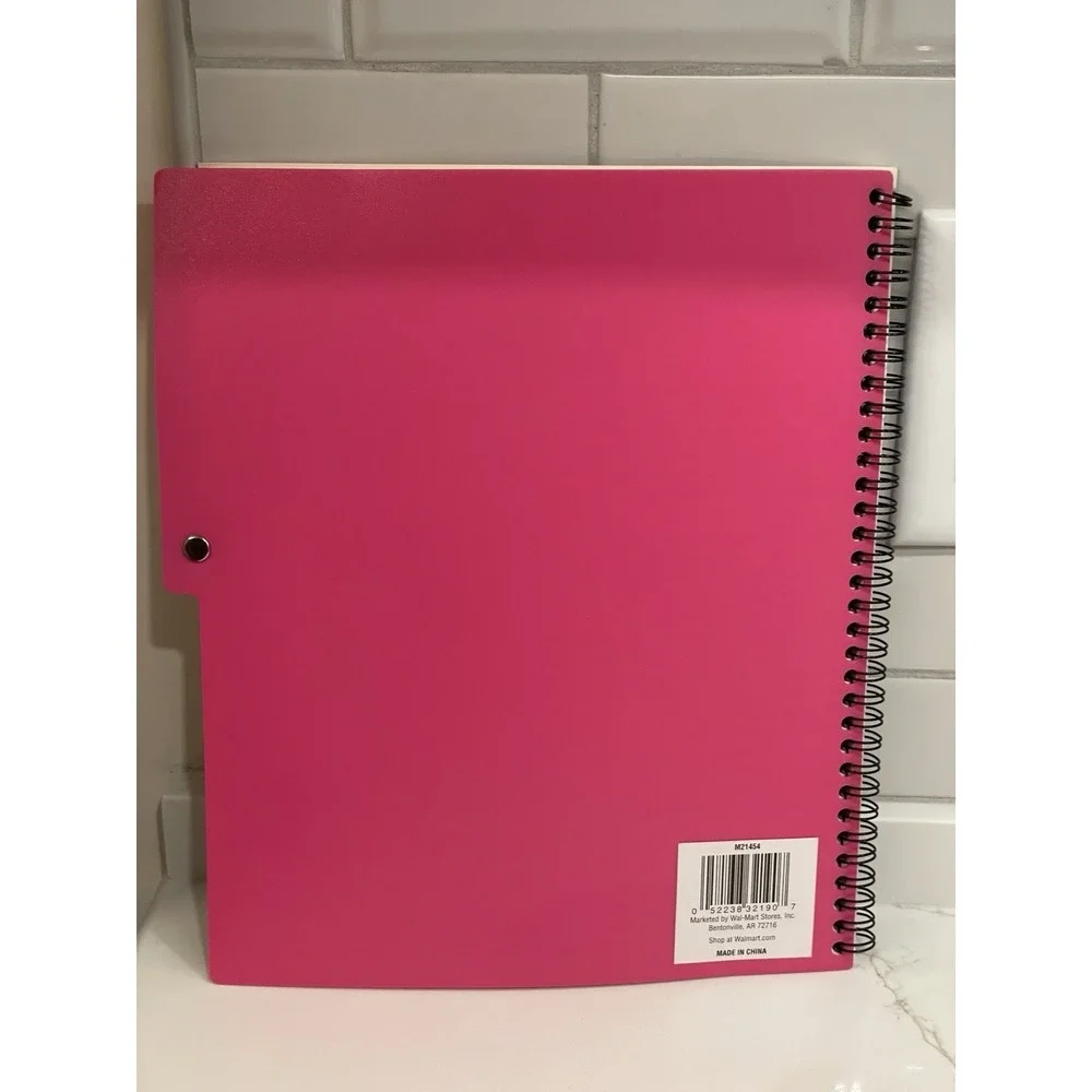 Princess Bratty Y2K Style Spiral Notebook 8.5 x‎ 11 Purple Pink School Paper